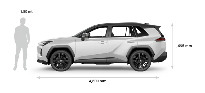 camioneta Toyota Rav4 medidas lateral