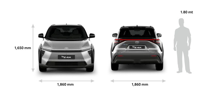 camioneta Toyota  bZ4X medidas frontal
