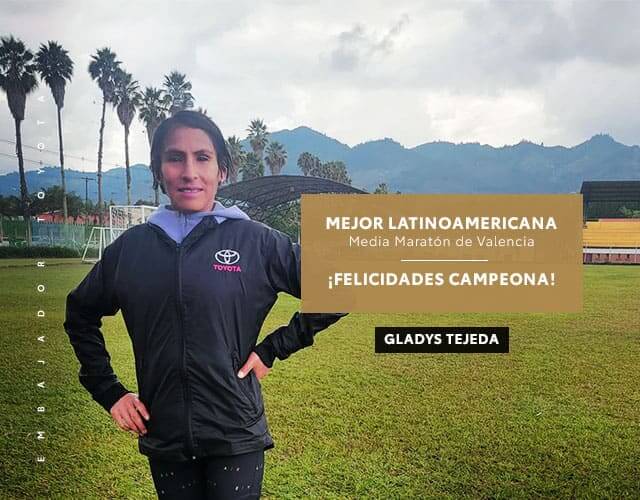 Embajadora Toyota: Gladys Tejeda es la mejor latinoamericana en la Media Maratón de Valencia