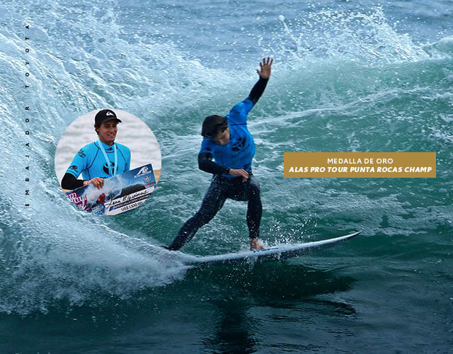  El embajador Toyota y surfista Lucca Mesinas ganó medalla de oro en el Alas Pro Tour